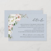 フローラ赤面ホワイト牡丹詳細挿入 招待状 (正面/裏面)