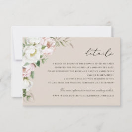 フローラ赤面ホワイト牡丹詳細挿入 招待状