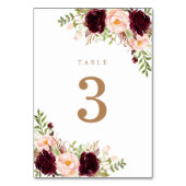 フローラ赤面メルロブルガンディベリーグリーンモダンリー テーブルナンバー (正面)