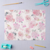 フローラ赤面モダンピンクローズウォーターカラー 薄葉紙 (クラフト)