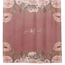 フローラ赤面モノグラムのバラ水色ヴィンテージ