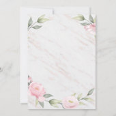 フローラ赤面及び金ゴールドブライダルシャワー茶パーティー 招待状 (裏面)