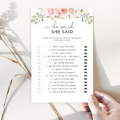 フローラ赤面彼は彼女はブライダルシャワーゲームと言った