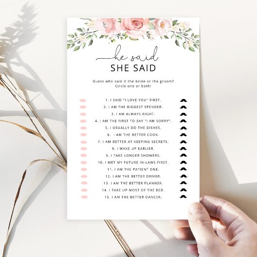 フローラ赤面彼は彼女はブライダルシャワーゲームと言った