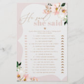 フローラ赤面彼は彼女はブライダルシャワーゲームと言った (正面)