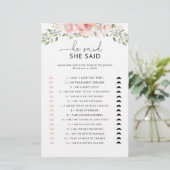 フローラ赤面彼は彼女はブライダルシャワーゲームと言った (スタンド正面)