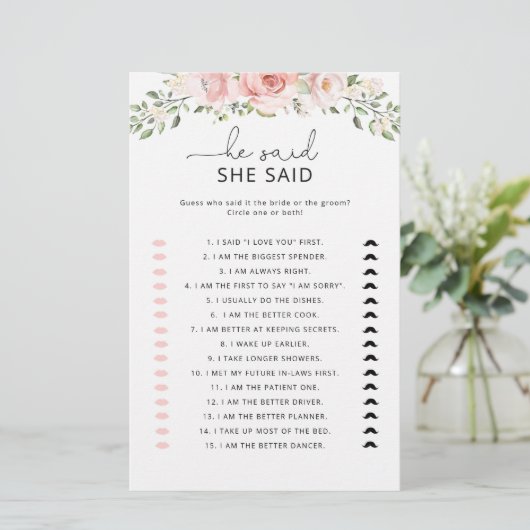 フローラ赤面彼は彼女はブライダルシャワーゲームと言った (スタンド正面)