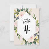 フローラ赤面手書きテーブル4ナンバーカード 招待状 (裏面)