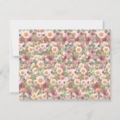 フローラ赤面水彩RSVPの結婚カード 招待状 (裏面)