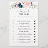 フローラ赤面海軍He彼女はブライダルシャワーと言った (正面)