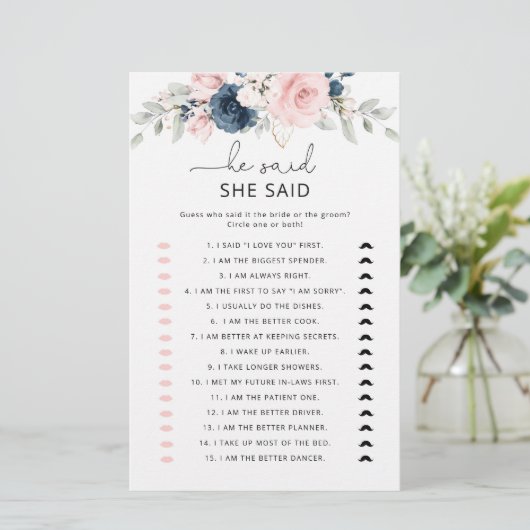 フローラ赤面海軍He彼女はブライダルシャワーと言った (スタンド正面)