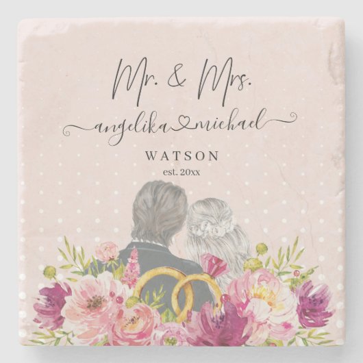 フローラ赤面牡丹トレンディー台本Mr.And Mrs. ストーンコースター (正面)