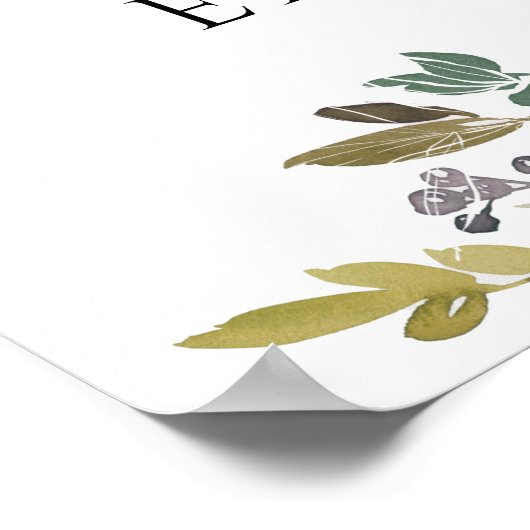 フローラ赤面結婚名前をカスタムするの歓迎サイン ポスター (角)