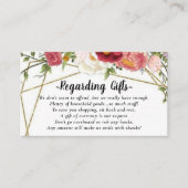 フローラ赤面金のギフトブライダルシャワーカード エンクロージャーカード (正面)
