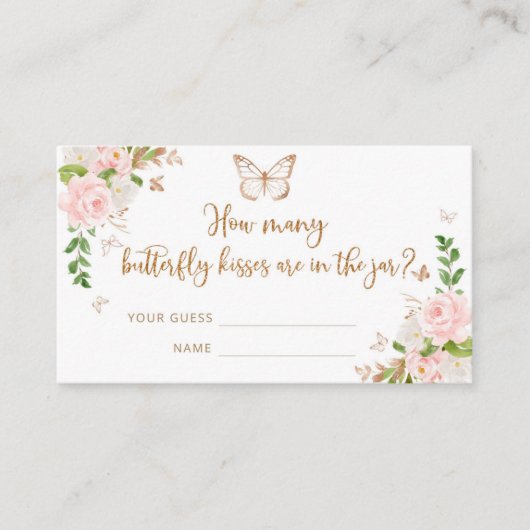 フローラ赤面金ゴールドは蝶のキスの数を推測 エンクロージャーカード (正面)