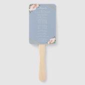 フローラ赤面金ゴールドダスティブルー結婚式 プログラム ハンドファン (裏面)