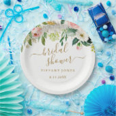 フローラ赤面金ゴールドピンク紙吹雪ブライダルシャワー ペーパープレート (パーティー)