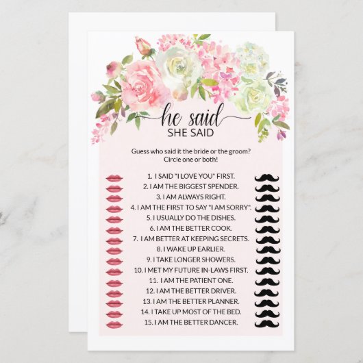 フローラ赤面&クリーム彼は彼女はブライダルゲームを言った (正面/裏面)