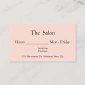 フローラ赤面、美容師 名刺 (裏面)