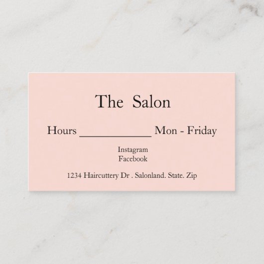 フローラ赤面、美容師 名刺 (裏面)