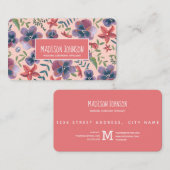 フローラ赤面boho水彩花 名刺 (正面/裏面)