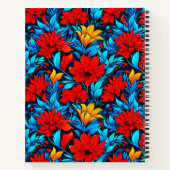 フローラ赤黄色の花模様–13075 ノートブック (裏面)