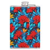 フローラ赤黄色の花模様–13075 フラスク (裏面)