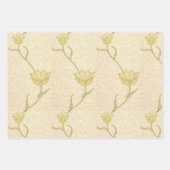 フローラ赤黄色ピンクチューリップMorrisパターン ラッピングペーパーシート (正面2)