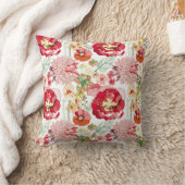 フローラ赤 クッション (ブランケット)