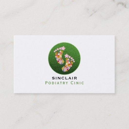 フローラ足跡、ポディアトリクニック、ポディアトリスト 名刺 (正面)