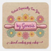 フローラ転がのYOU焼いたギフトラベルによるピン スクエアシール (正面)