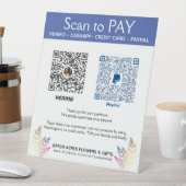 フローラ追加2つのQRコードベンモここで支払う 台座サイン (インサイチュ)