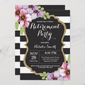 フローラ退職パーティの招待状カード 招待状 (正面/裏面)