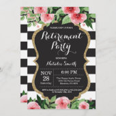 フローラ退職パーティの招待状カード 招待状 (正面/裏面)