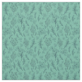 フローラ透明な緑の背景 ファブリック