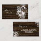 フローラ造園名刺木目(濃) 名刺 (正面/裏面)