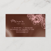 フローラ造園名刺（茶色）ピンク 名刺 (裏面)
