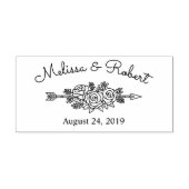 フローラ部族矢印の日付を保存結婚する セルフインキングスタンプ (デザイン)