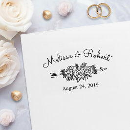 フローラ部族矢印の日付を保存結婚する セルフインキングスタンプ