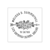 フローラ部族矢印、バラ花V2 ラバースタンプ (インプリント)