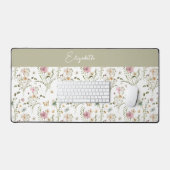 フローラ野パーソナライズされた花 デスクマット (キーボード&マウス)