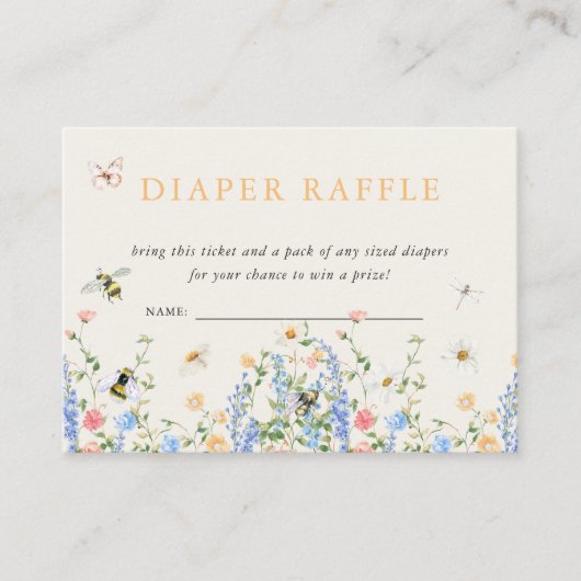 フローラ野花のまわりに |おむつラッフル エンクロージャーカード (正面)