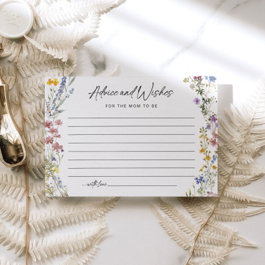 フローラ野草赤ちゃんシャワーアドバイスカード エンクロージャーカード