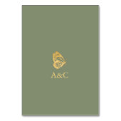 フローラ金ゴールドとセージ結婚グリーン テーブルナンバー (裏面)