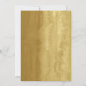 フローラ金ゴールドとピンクレター誕生日 招待状 (裏面)