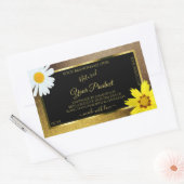 フローラ金ゴールドとブラウングリッターブラック製品ラベル 長方形シール (封筒)