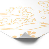 フローラ金ゴールドと白ヴィンテージ結婚式のウェルカムサイン ポスター (角)