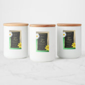 フローラ金ゴールドと緑のグリッターの黒い製品ラベル フードラベル (ボトル)