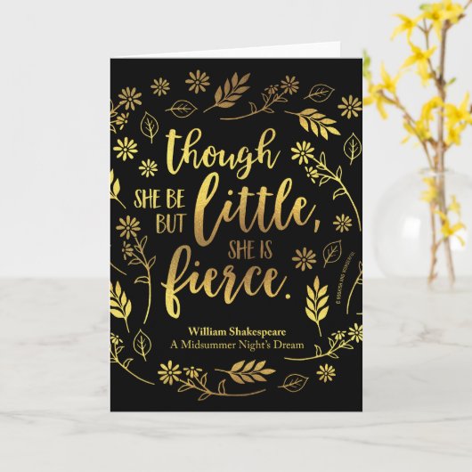 フローラ金ゴールドは少ないが荒々しいウィリアム・シェイクスピア カード (黄色い花)