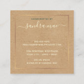 フローラ金ゴールドアート紙ルックジュエリーディスプレイカード スクエア名刺 (裏面)